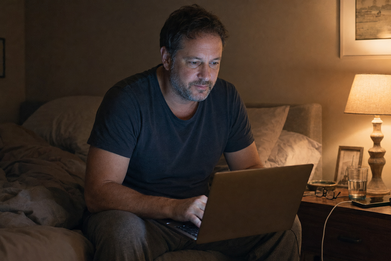 Late night laptop search