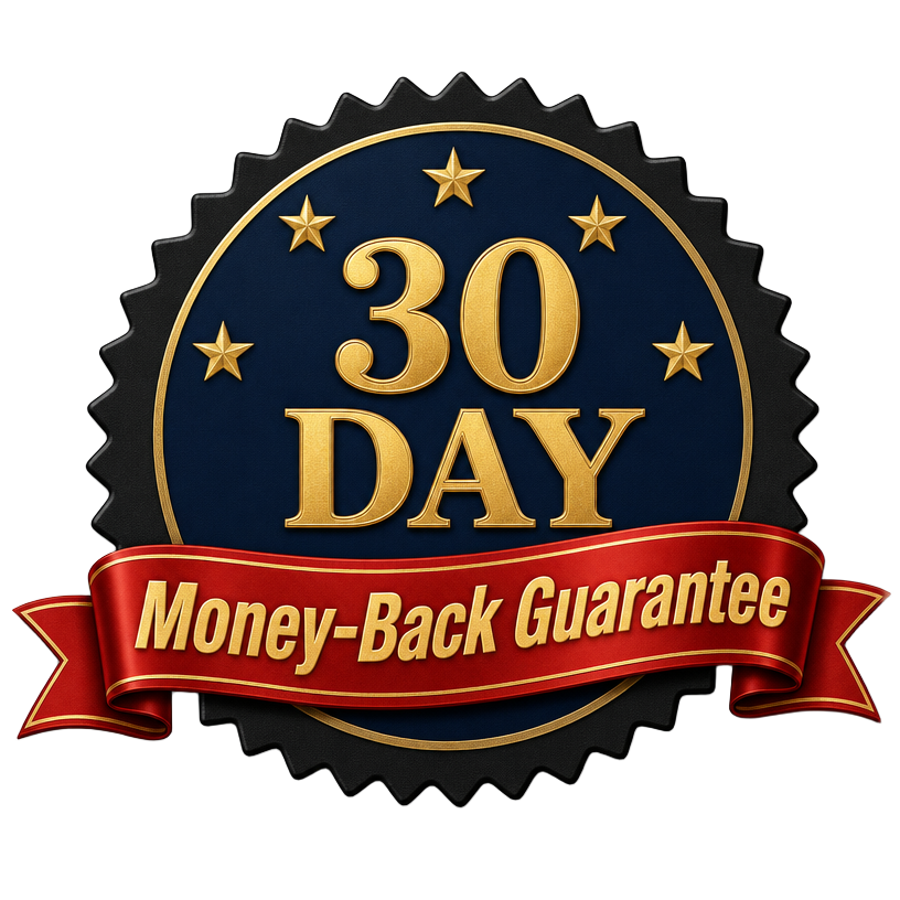 30 day money-back guarantee.